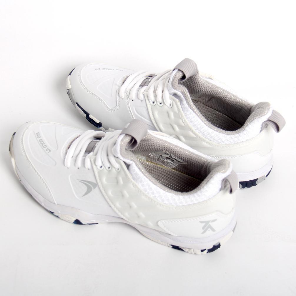 FREE ONGKIR FLYPOWER RIO GOLD V1 SEPATU BADMINTON WHITE LITE GREY TONTOWI AHMAD  SERIES FREE SHOES B