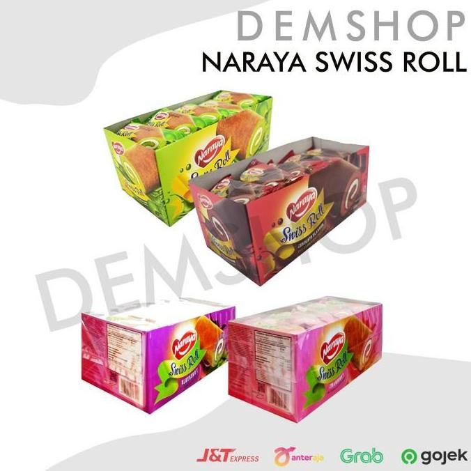 Bestgood- NARAYA SWISS ROLL CAKE 20 pcs - Kue Bolu Pandan Cokelat Chocolate