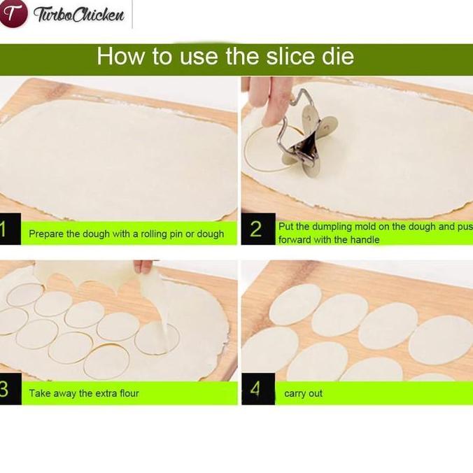 ROLL SS STAINLESS Cetakan Pastel Pangsit Dumpling Alat ROUND SILVER kue cireng kayu Cetak mini Steel