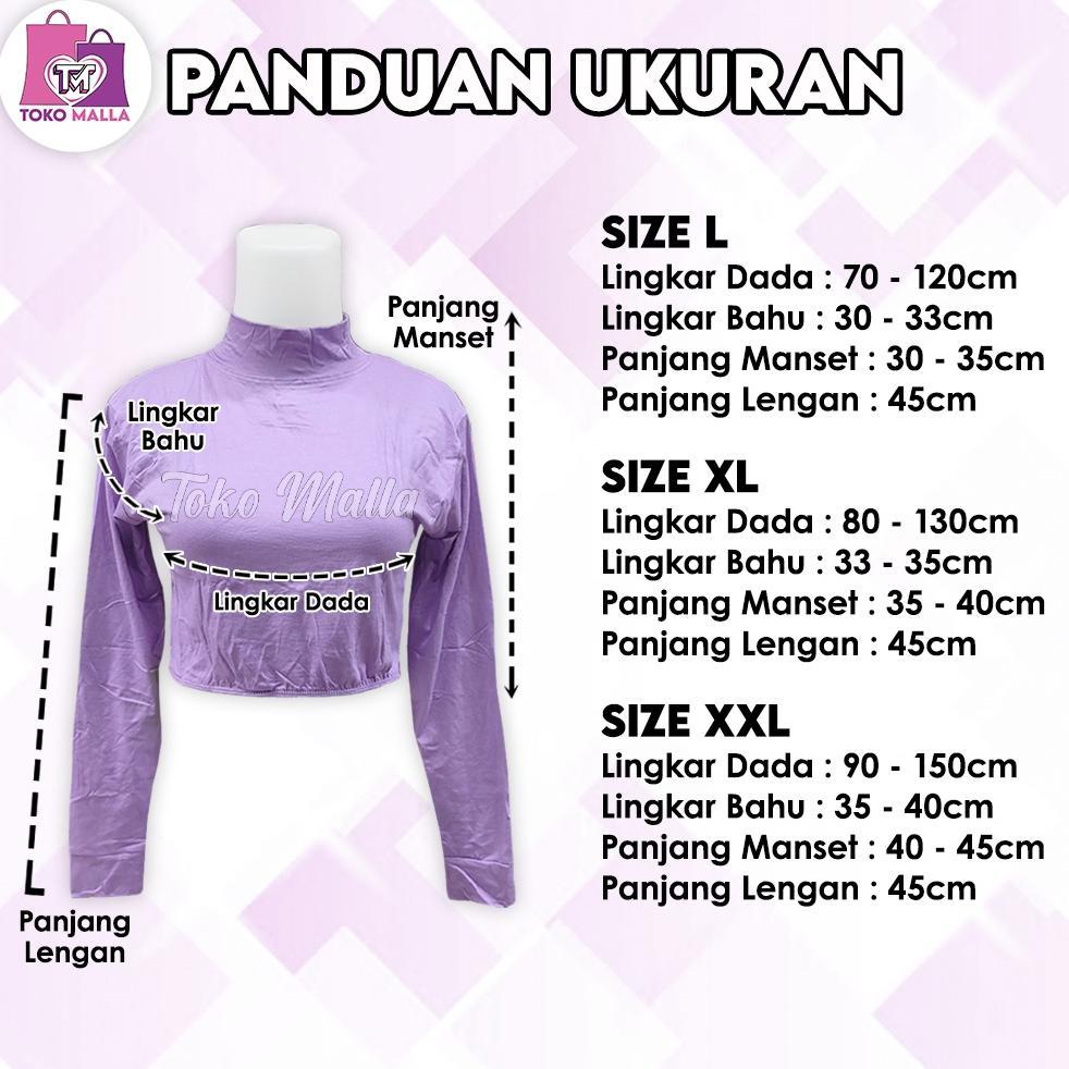 Saless Baju Manset Crop Top India Lengan Panjang Wanita Polos Bahan Rayon Spandek Dalaman Perempuan 