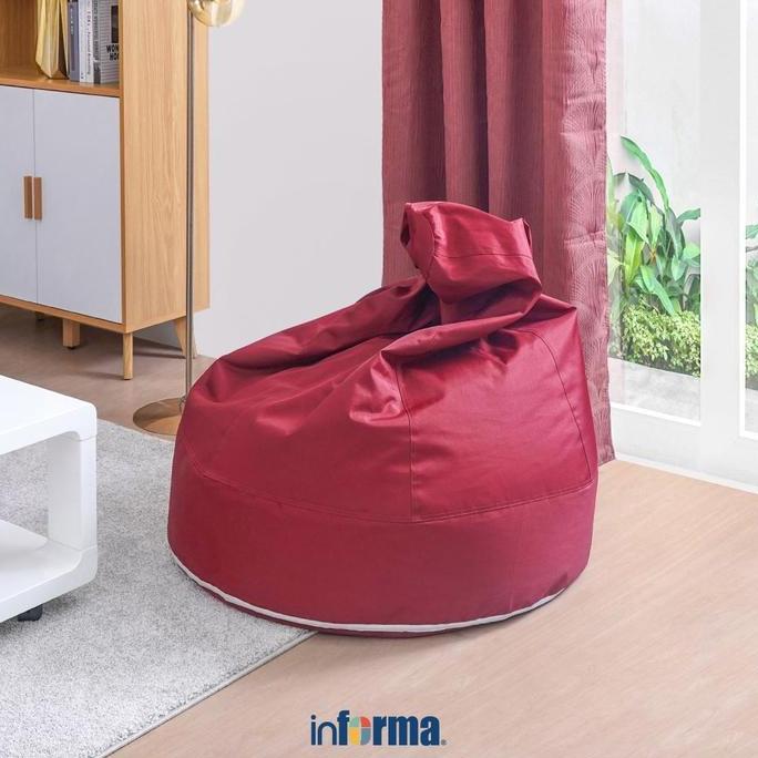 Promo Informa Bean Bag Ain-P - Merah Maroon Kursi Santai Empuk Tempat Duduk Bean Furniture Rumah Dis