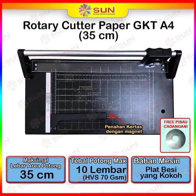 Rotary Paper Cutter Trimmer A4 / A3 Vertikal 35 Cm - Alat Potong / Pemotong Kertas Hvs, Kertas Foto 