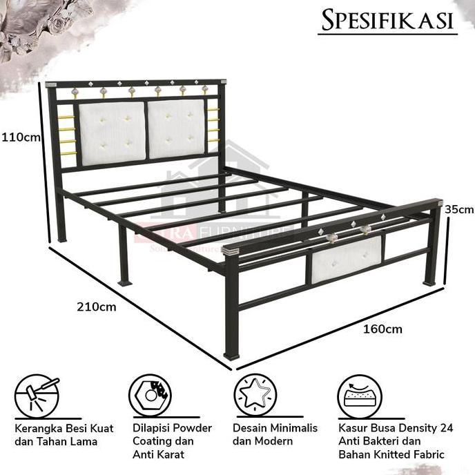 ranjang besi ukuran 160x200