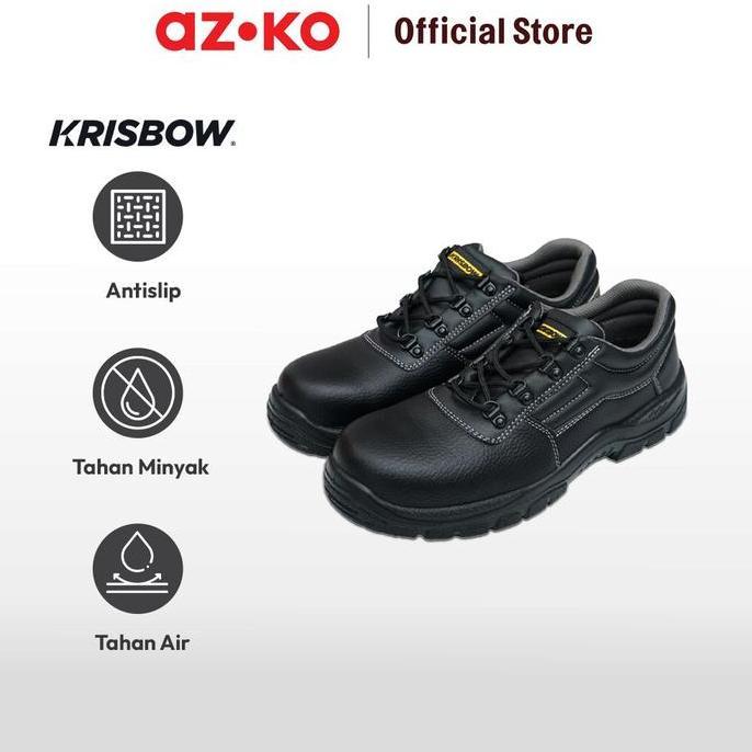 AZKO Krisbow Ukuran 40 Hercules Sepatu Pengaman 4 inci Srss - Hitam Safety Shoes Pengaman Kaki Perle