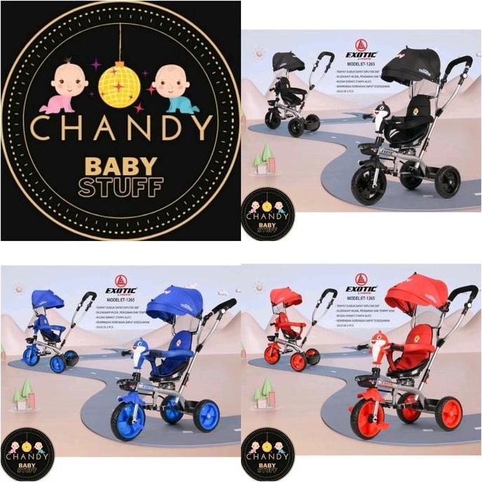 SEPEDA ANAK RODA TIGA EXOTIC ET 1267, ET 1263, ET 1265, ET 1268, AT 7705, AT 7708 Dorong Kursi Best 
