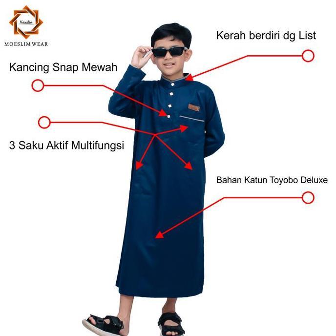 Jubah Anak Laki Laki Premium Umur 2-12 Tahun| Baju Gamis Koko Anak Cowok Lengan Panjang Katun Toyobo