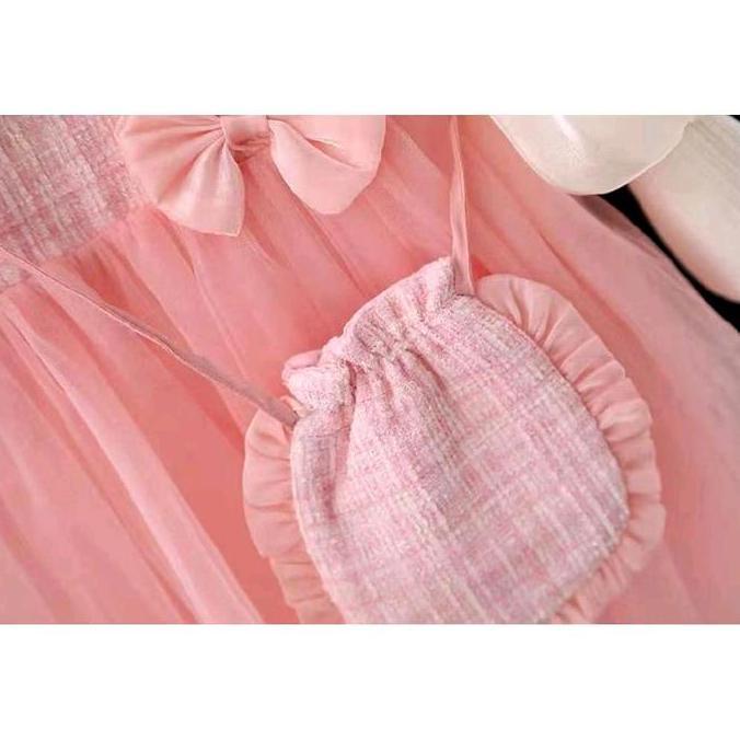 Dress Lengan Panjang Anak Perempuan Usia 1-4 Tahun dengan Tas Gratis Bayi baju Gaun NS