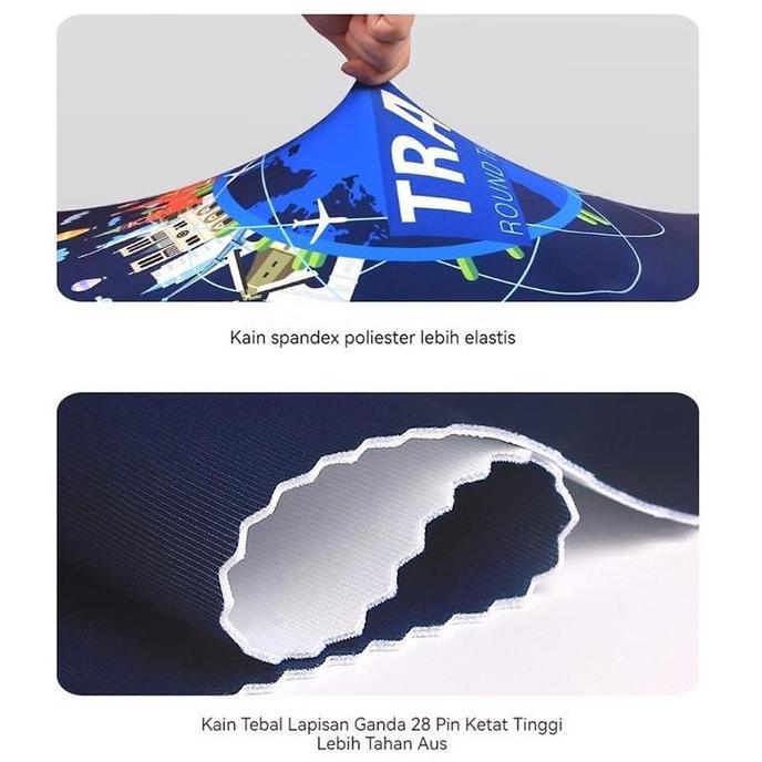 RAJAOPELAS - SARUNG COVER PELINDUNG KOPER ELASTIS / LUGGAGE COVER LUCU TEBAL PREMIUM BAGUS SPANDEK I