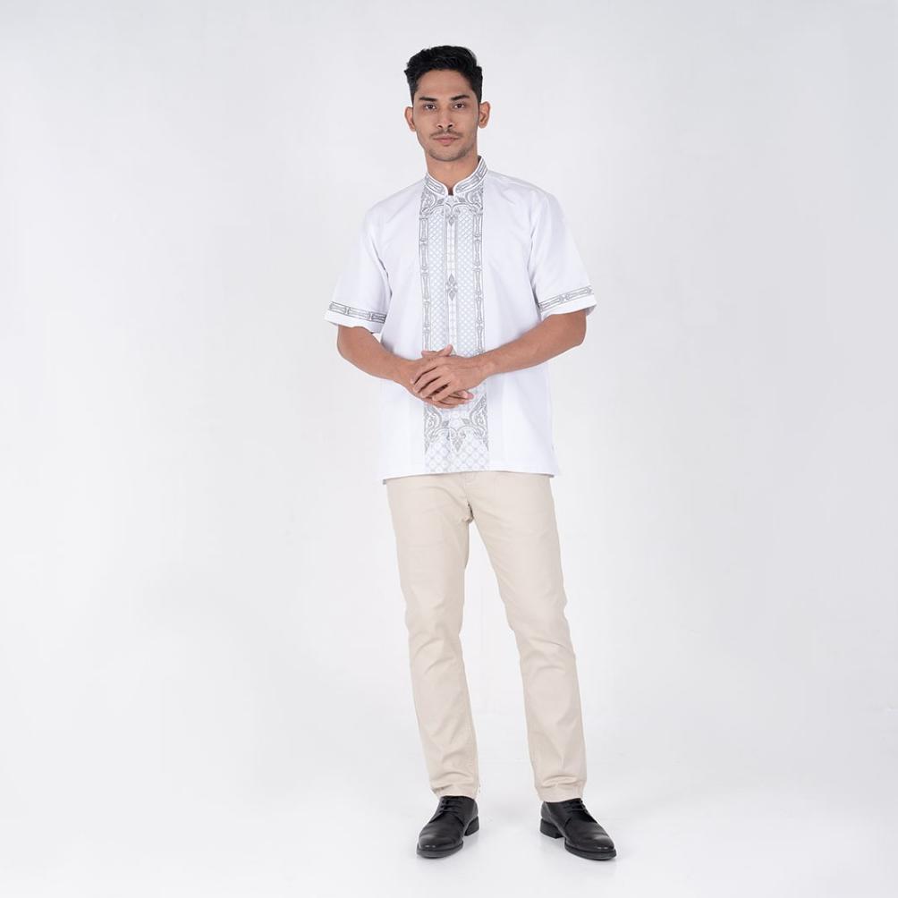 ORIGINAL BENHILL TAQWA KOKO BORDIR PRIA PENDEK WHITE 2594-2684-85