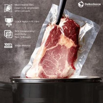 PLASTIK VACUM VAKUM VACUUM BAG SEALER POLOS SIZE KECIL DELKOCHOICE