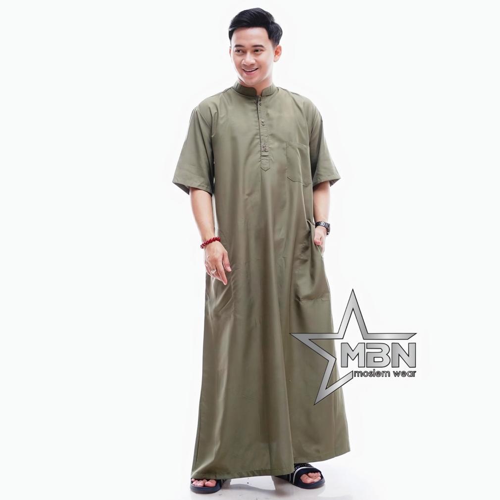 ORIGINAL Jubah Pria Dewasa Lengan Pendek Gamis Pria Jubah Polos 2026