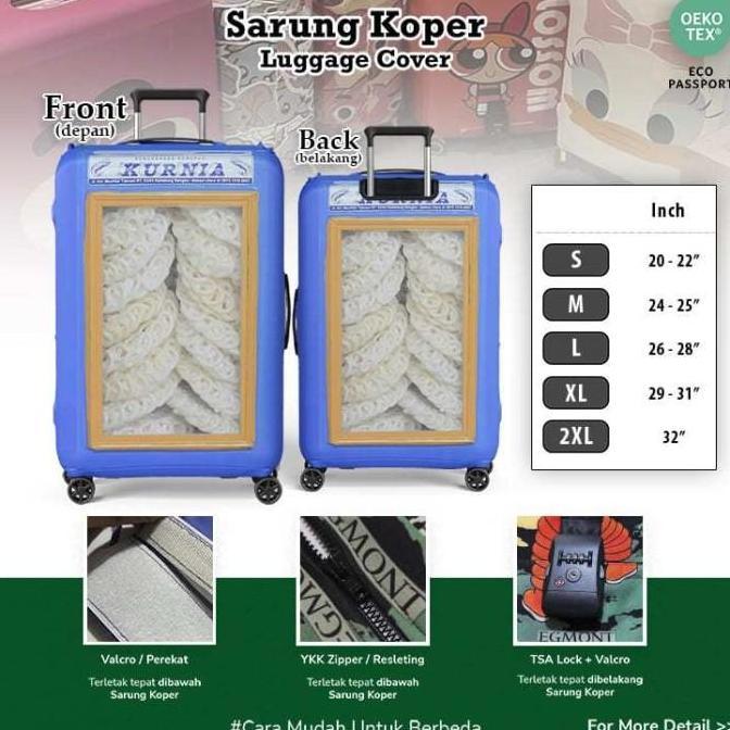 NHT FURY 001 SARUNG KOPER COVER PELINDUNG KOPER LUGGAGE COVER DENGAN PILIHAN PEREKAT VALCRO SLETING 