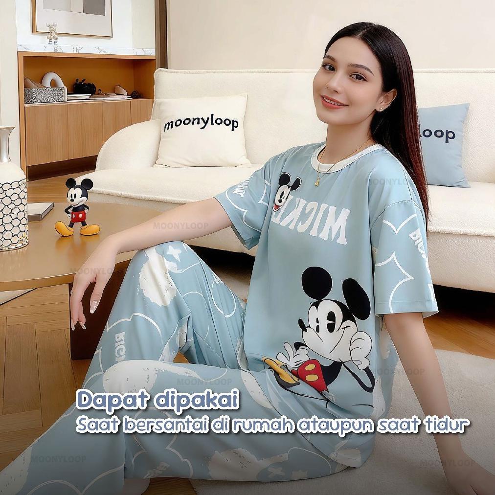 hot product 2024 5xl set baju tidur wanita dewasa oversize piyama kaos celana panjang & pendek setel