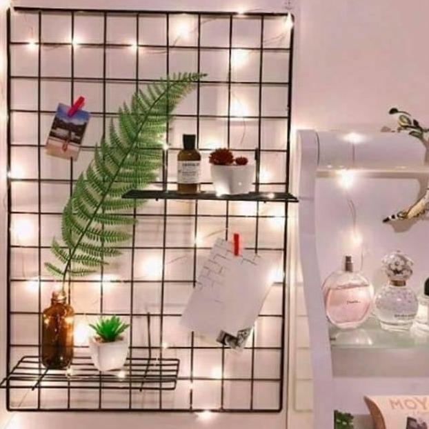 HIJANG hiasan dinding wire grid polaroid WIRE GRID WIRE MESH KOTAK BESI Aesthetic
