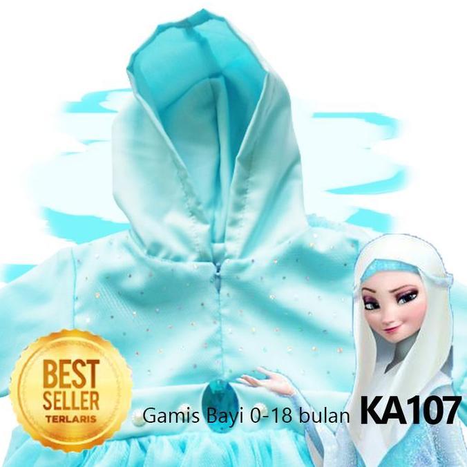 Gamis Baju Muslim Elsa Frozen Perempuan Hijab Bayi 0-18 bulan KA107 Best Seller