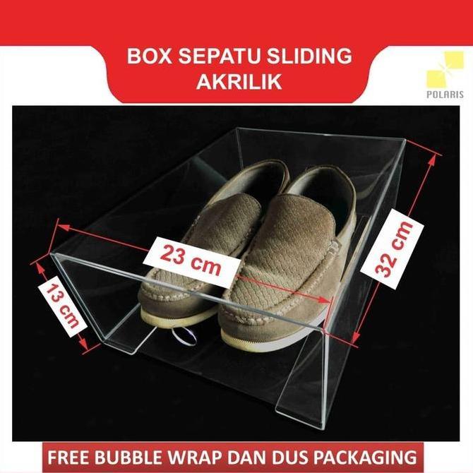 * BOX SEPATU AKRILIK SLIDING / KOTAK SEPATU ACRYLIC / SHOE CASE ACRYLIC //