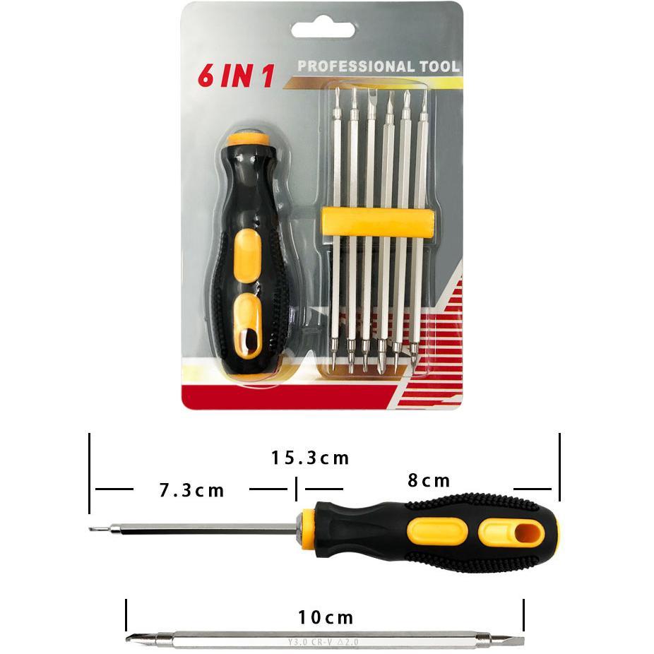 DISKON UNEEDTOOLS OBENG SET 7 PCS BOLAK BALIK - 12 MATA OBENG  Y/U PLUM BLOSSOM SEGITIGA OBENG MULTI