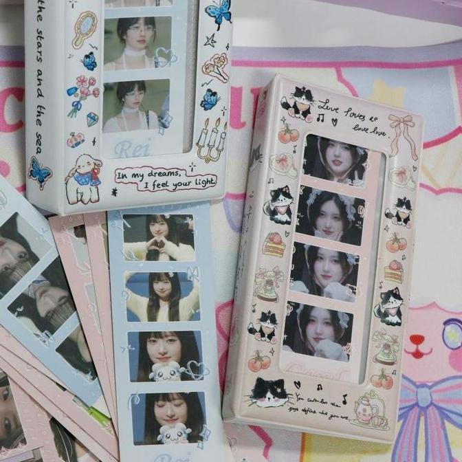 INS Style Empat Grid 4 Potongan Album Foto Kartu Koleksi Buku Idola Kartu Foto Binder 4 Grid Penyimp