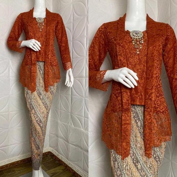 DF107 >> Atasan Kebaya Brokat Modern Baju Kutu baru Untuk Wisuda Dan Kondangan Batik Panjang Wanita