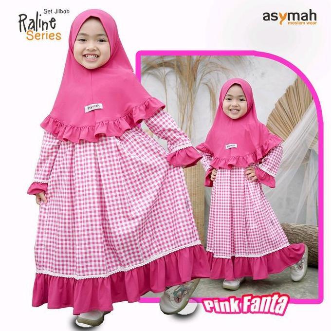 NEW COLOR  Gamis Dress Anak Katun Jepang Warna Pink Fanta Raline Series By Asymah Best Seller