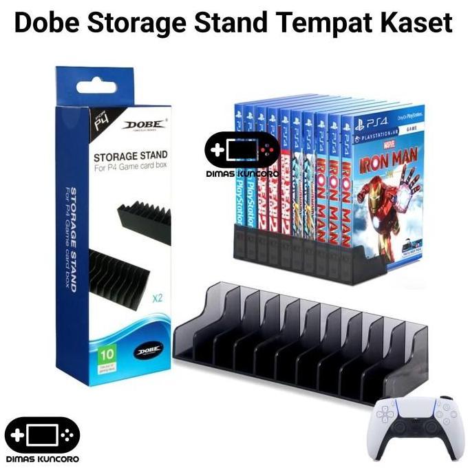 Dobe Storage Stand Tempat KASET game ps playstation 1 2 3 4 5 slim fat