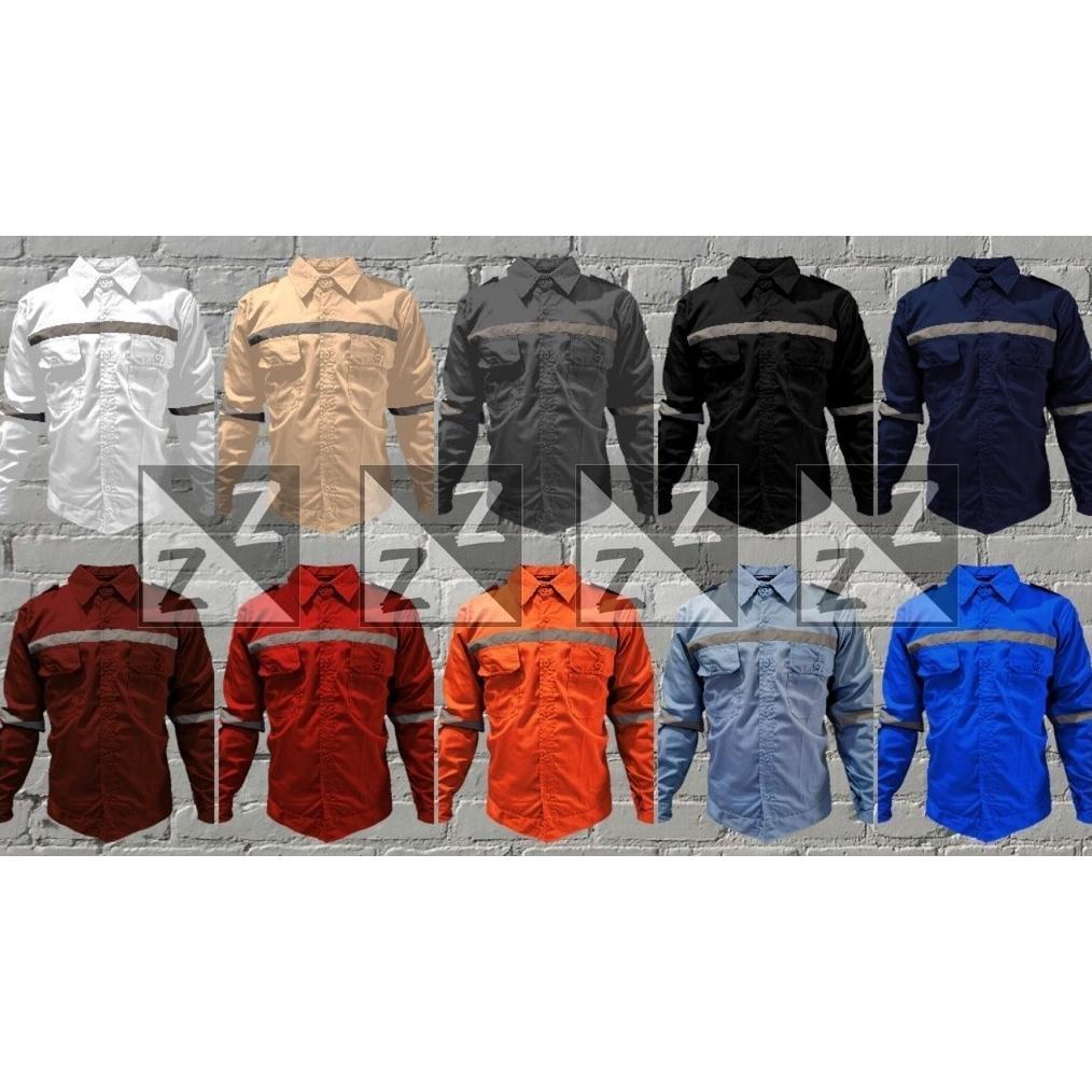 BEST SELLER KEMEJA SAFETY PANJANG BAJU SAFETY KATELPAK WERPAK KEMEJA SERAGAM SAFETY KERJA TEHNIK LAP
