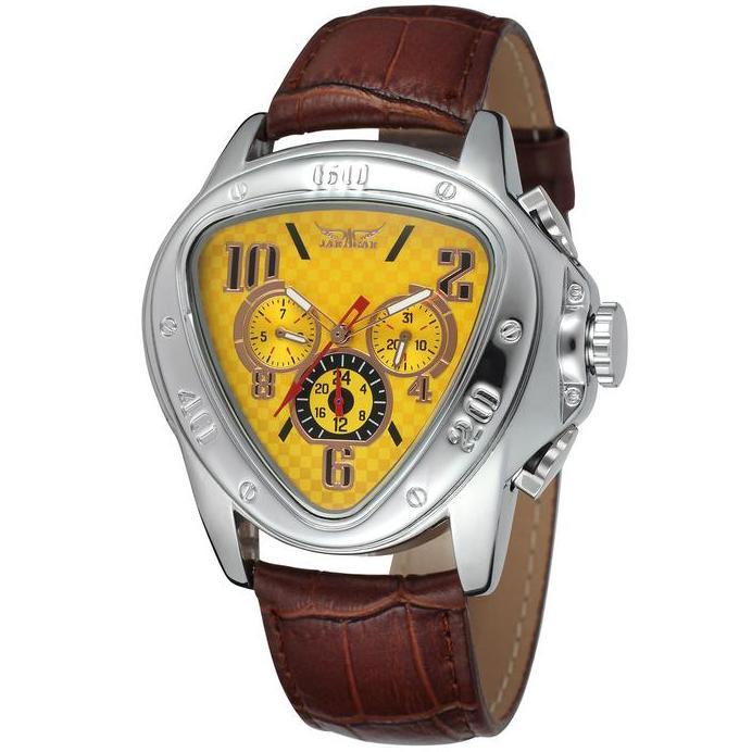 JARAGAR 6516 Fashion Men Automatic Watch Creative Triangle Dial Wee r2 murah