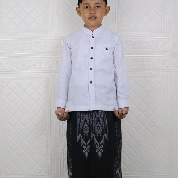 sarung instan/rok wadomor motif bali ok 001 remaja dan anak Hitam Santri Muslim Original