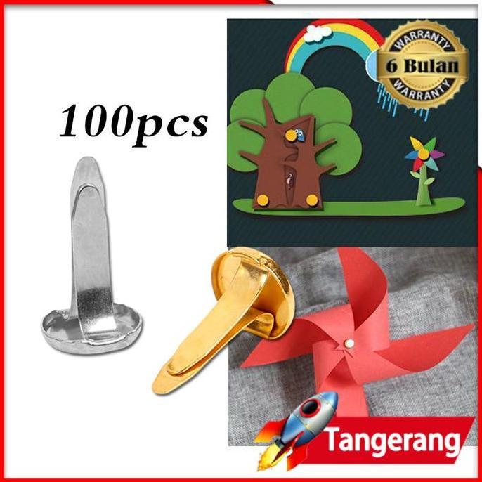 VEZALA 100pcs Paku Belah Pengikat Kertas / Paku Belah / Paper Fastener Colorfull