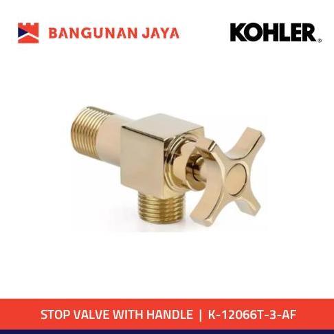 KOHLER STOP KRAN STOP VALVE WITH CROSS HANDLE 1/2" FRENCH GOLD | K-12066T-3-AF