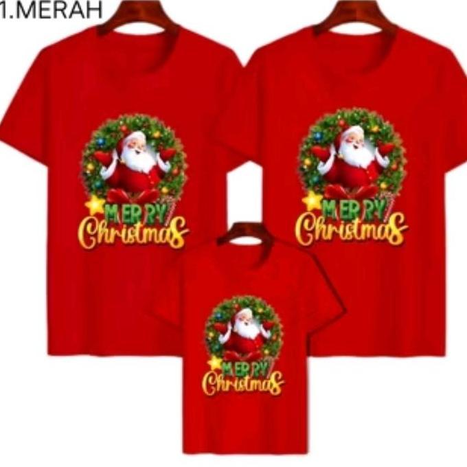 DI94 - kaos natal /baju natal /2025 /unisex /couple/merry christmast Keluarga Atasan Wanita Dewasa P