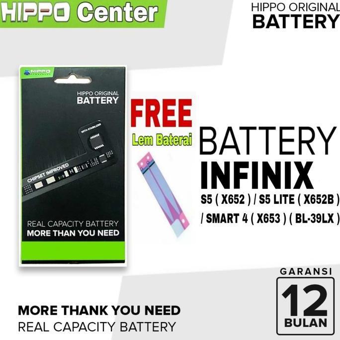 NEW BATERAI HIPPO Compatible with INFINIX S5 ( X652 ) / S5 LITE ( X652B ) / SMART 4 ( X653 ) ( BL-39