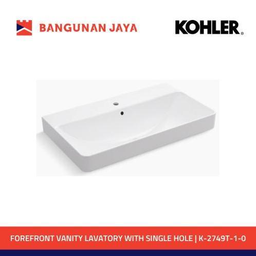 KOHLER FOREFRONT VANITY LAVATORY WITH SINGLE FAUCET HOLE | K-2749T-1-0