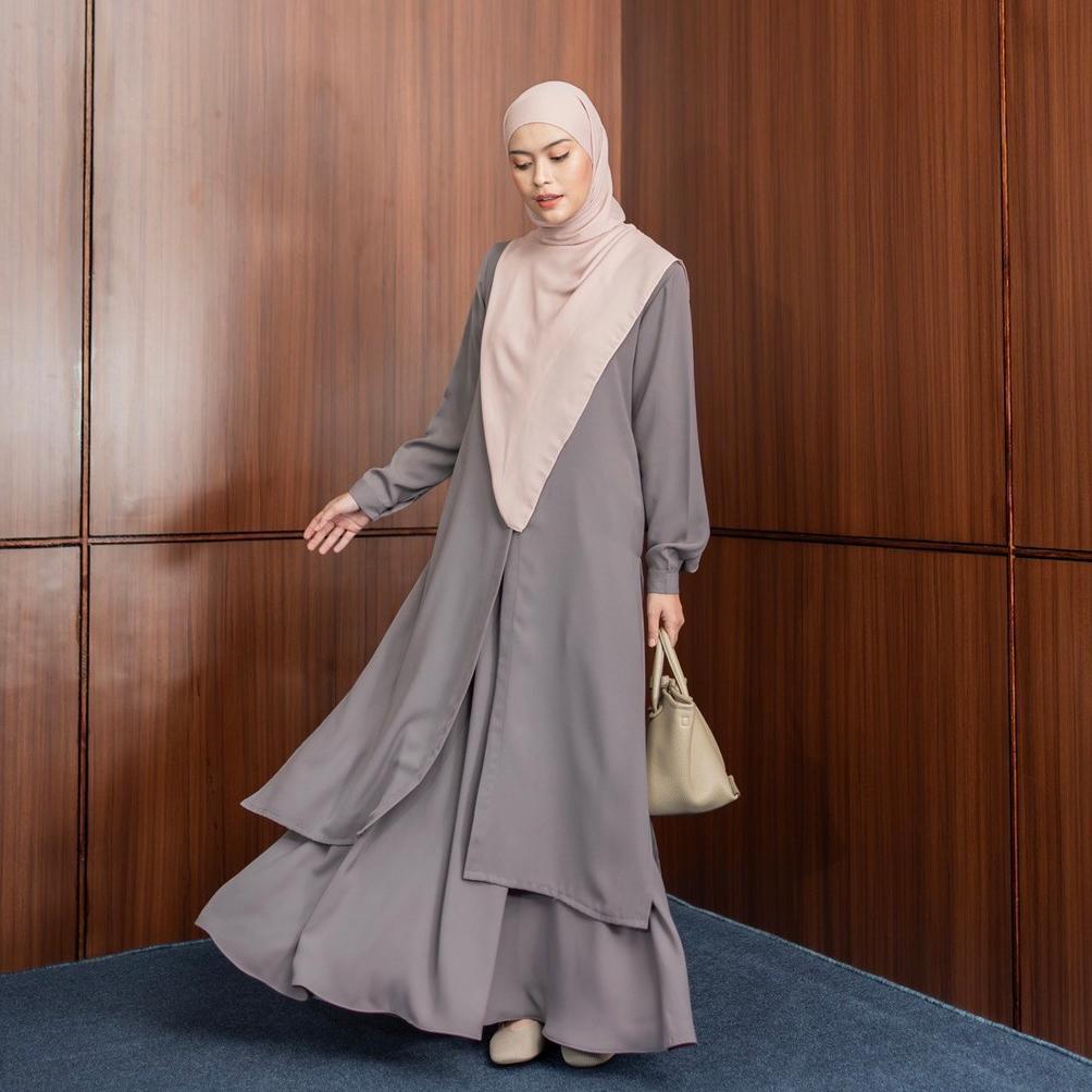 new arrival azmiza-hanum tunik-(tunik only)-(atasan lengan panjang daily umroh haji bahan sahara pla