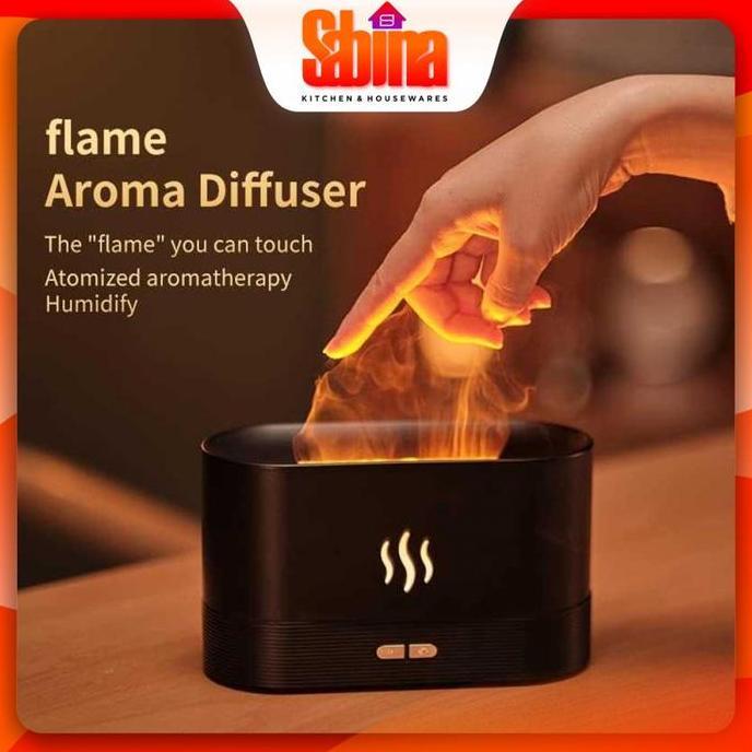 OSHAKAN Flame Air Humidifier Diffuser Essential Oil Aromatherapy 3 Colors USB