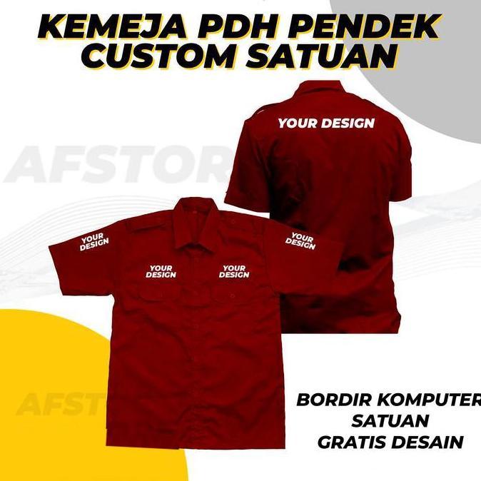 Kemeja Seragam PDL Lengan Pendek Custom Bordir Satuan Design Suka Suka