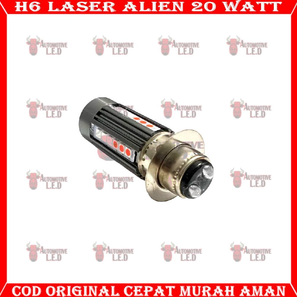 BESTPROMO ORIGINAL LAMPU UTAMA MOTOR H6 LASER 30 LED ALIEN H6 LED LASER 2 WARNA HI / LOO 20 WATT | B