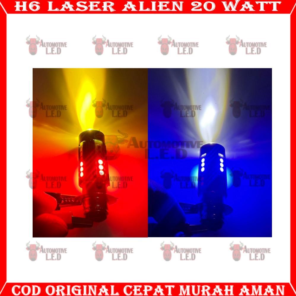 Big Sale Original Lampu Utama Motor H6 Laser 30 Led Alien H6 Led Laser 2 Warna Hi / Loo 20 Watt | Bo