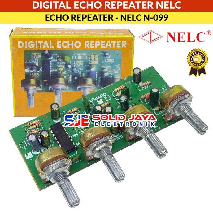 Digital Echo Repeater Nelc N-099 Karaoke Mic Mik Repeat Echo 4 Potensio Rangkaian Kit Echo Digital P