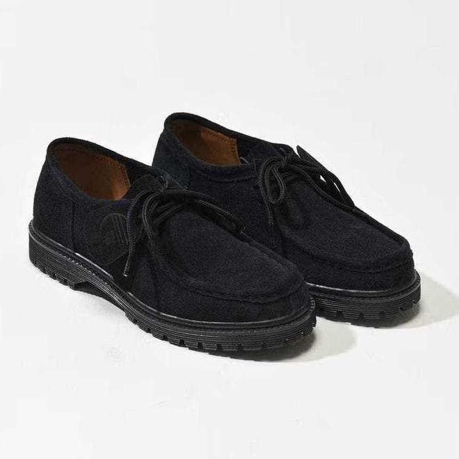Widicolecction Sepatu Casual Pria Full Bla Chungky Wallabee Faux Suede Phylon Footbed Rubber Crepe S