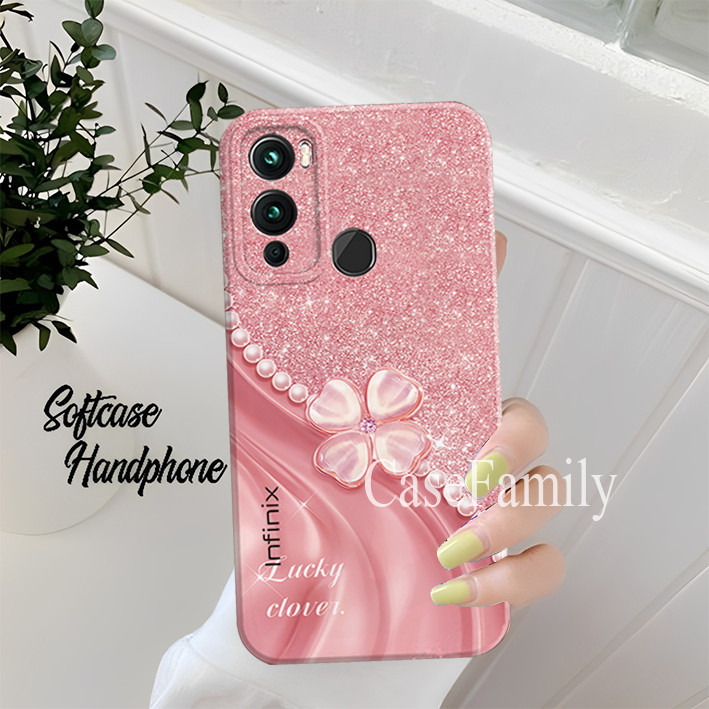 Case lentur Infinix Hot 12 - Hot 12 Pro - Hot 12i - Hot 20i - Hot 20s - Hot 20 5G Motif mutiara glit
