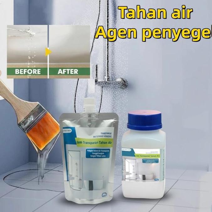 desyivarnabirian - transparan anti bocor kuas cat ltp-lem lem pelapis perekat waterproof+kuas origin