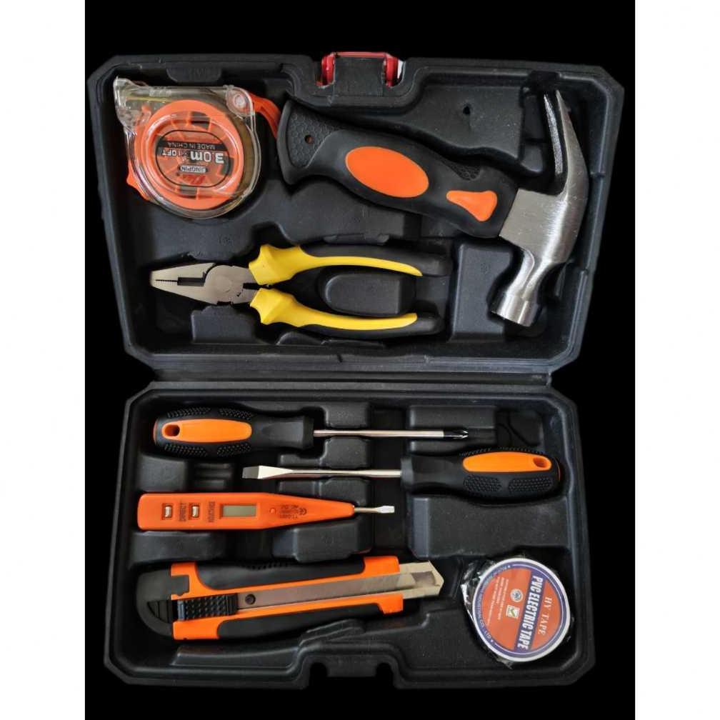 HIROKI Hand Toolset 9PCS Tool Kit Alat Rumah Tangga Tool Kit Set Toolkit Toolbox Complete Toolset DI