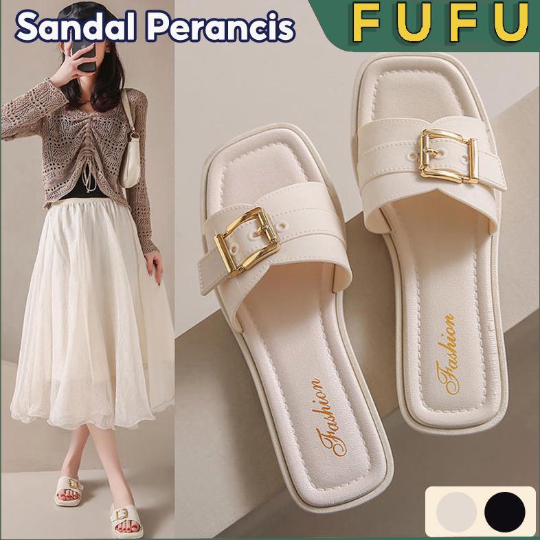 FUFU Sandal slop wanita / sandal teplek fashion / sandal casual