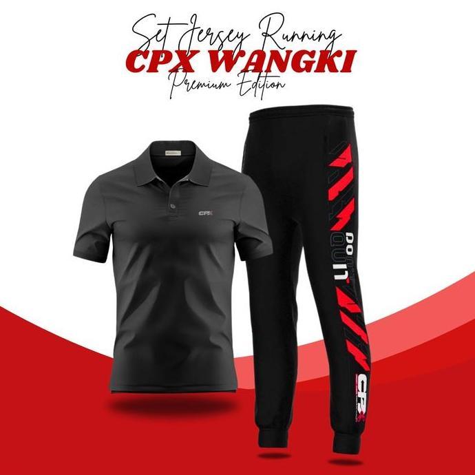 Baju Kaos Jersey Sport Setelan Celana Olahraga Running Pria Training Trackpant Set Full Printing Ind