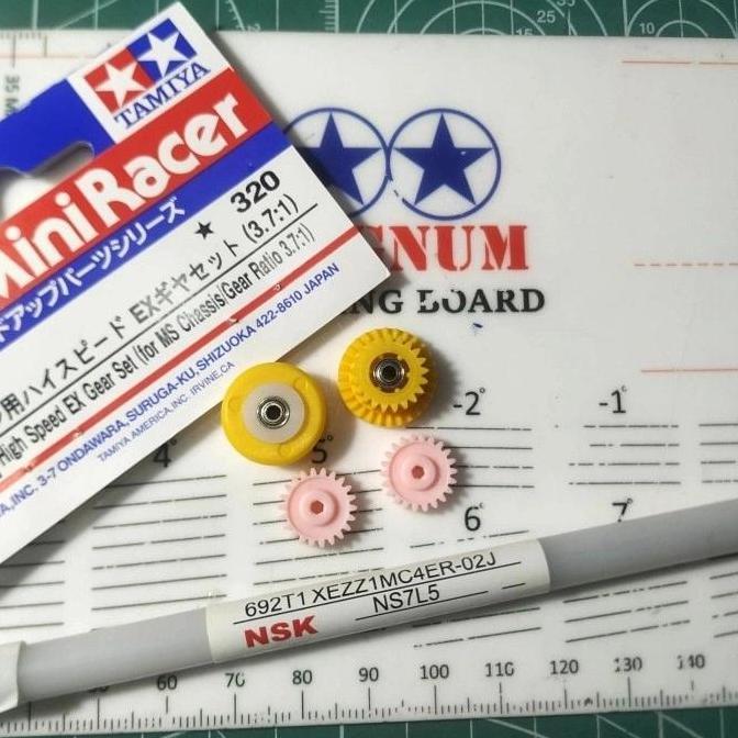 Promo Tamiya Gear Set ( 3.7 : 1 ) For Ma / Ms Modif / Gear Floating Kuning Cod