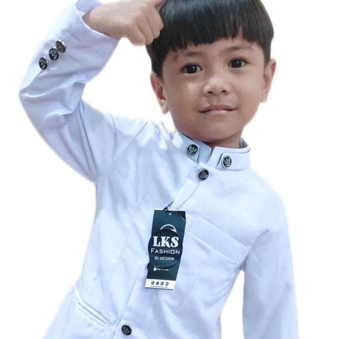 Koko anak atau jasko anak polos Setelan ,simple Nyaman juga elegant Baju Muslim Pria Couple Kain Kan