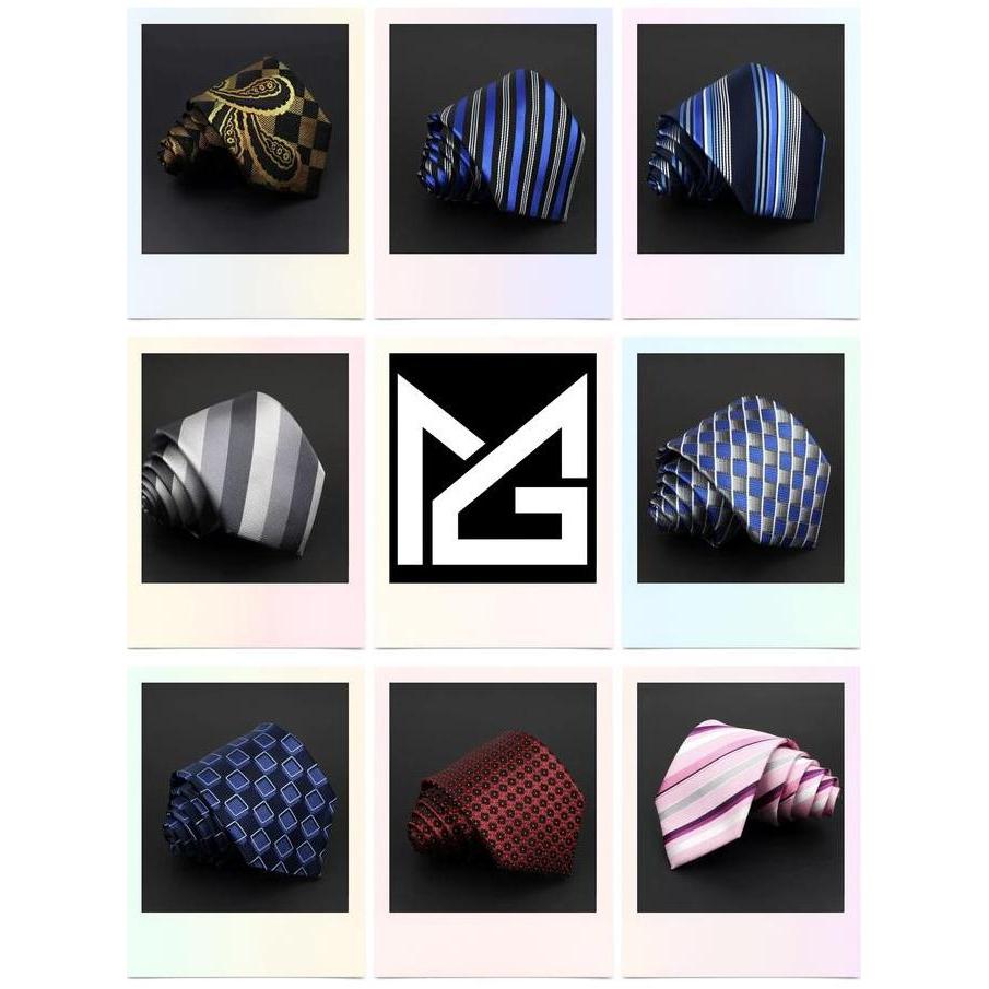 DASI PRIA LEBAR 8 CM KANTOR WEDDING STRIP NAVY HITAM MERAH ELEGANT Original