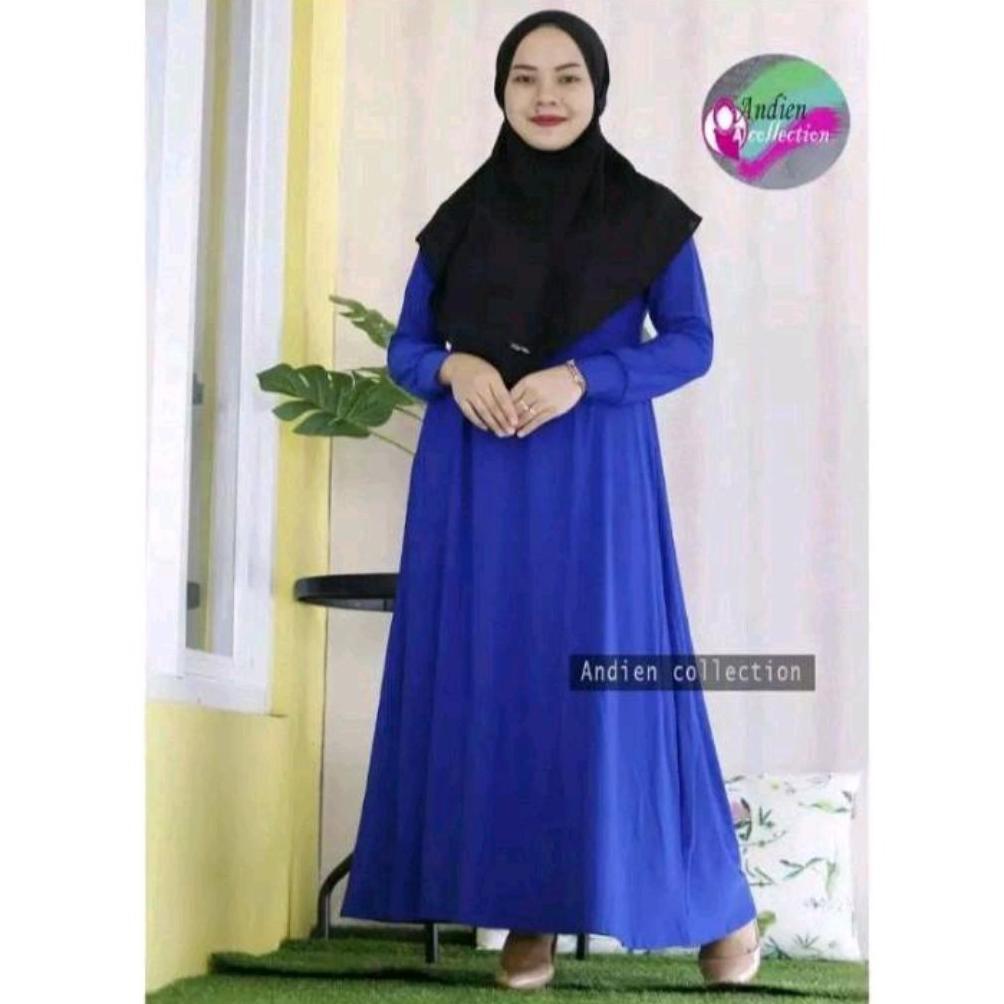 Gratong [Flash-Shale] Grosir Gamis Jersey Polos Hitam Mayung Super Tebal