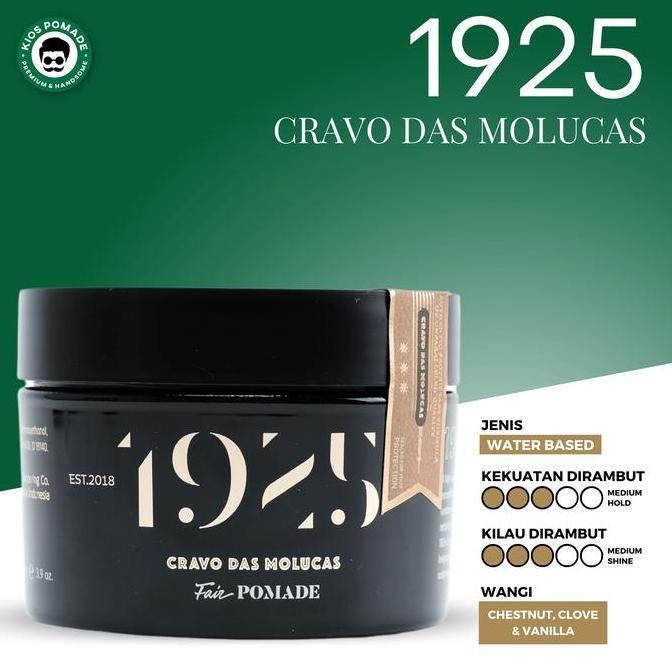 Pomade Waterbased Premium 1925 Cravo Das Molucas Fair Pomade